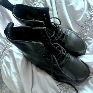 Black Mono 8s Doc Martens